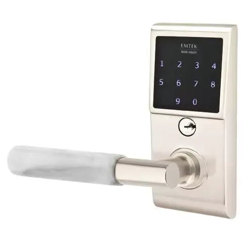Emtek Emtouch - T-Bar White Marble Lever Electronic Touchscreen Lock by Emtek