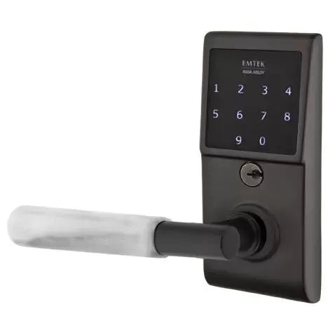 Emtek Emtouch - T-Bar White Marble Lever Electronic Touchscreen Lock by Emtek