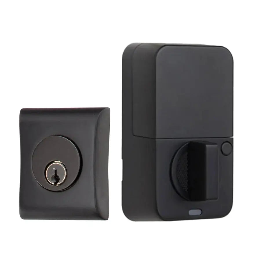 flat black door deadbolt