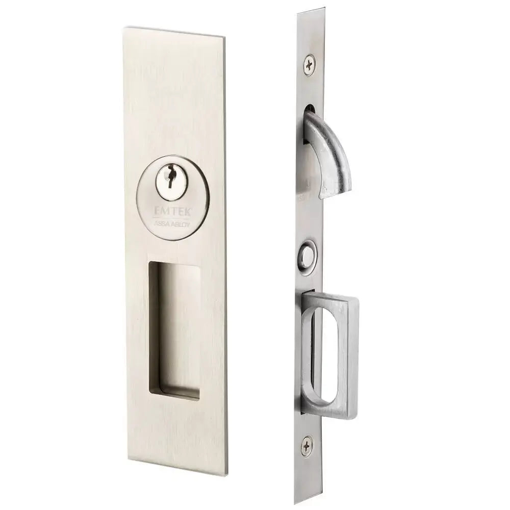Emtek Narrow Modern Rectangular Pocket Door Mortise Hardware by Emtek