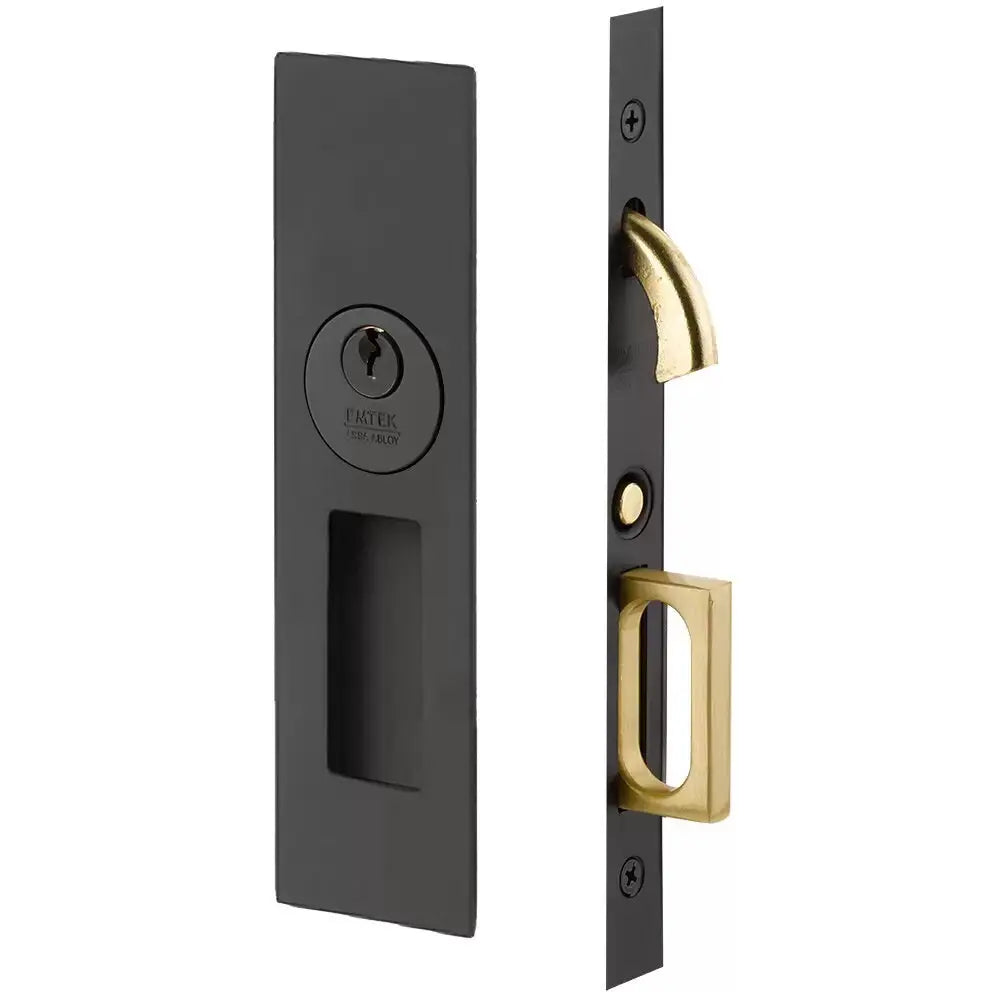 Emtek Narrow Modern Rectangular Pocket Door Mortise Hardware by Emtek