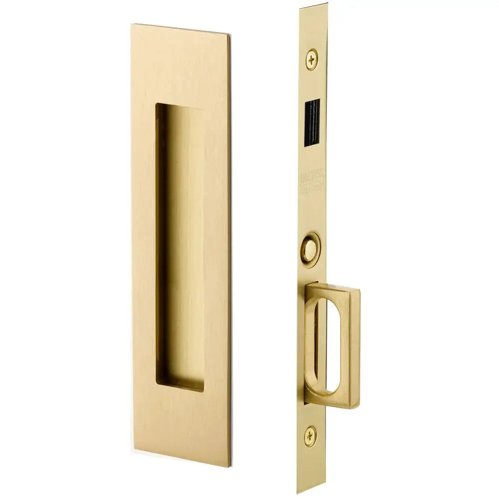 Emtek Narrow Modern Rectangular Pocket Door Mortise Hardware by Emtek