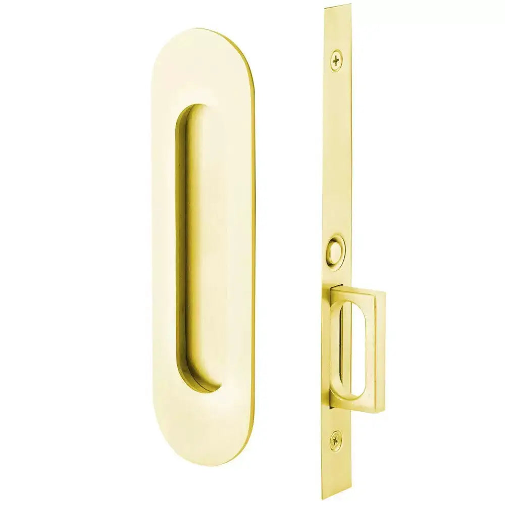 Emtek Narrow Modern Oval Pocket Door Mortise Hardware by Emtek