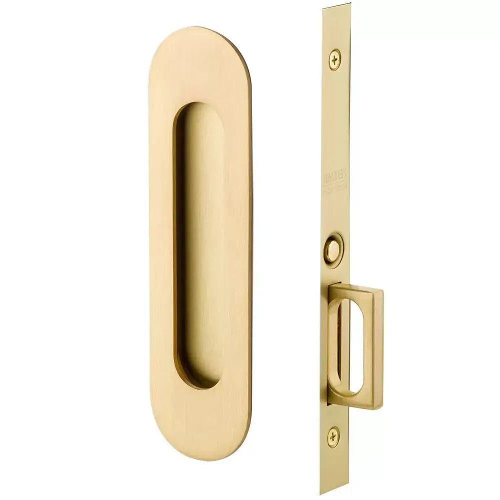 Emtek Narrow Modern Oval Pocket Door Mortise Hardware by Emtek
