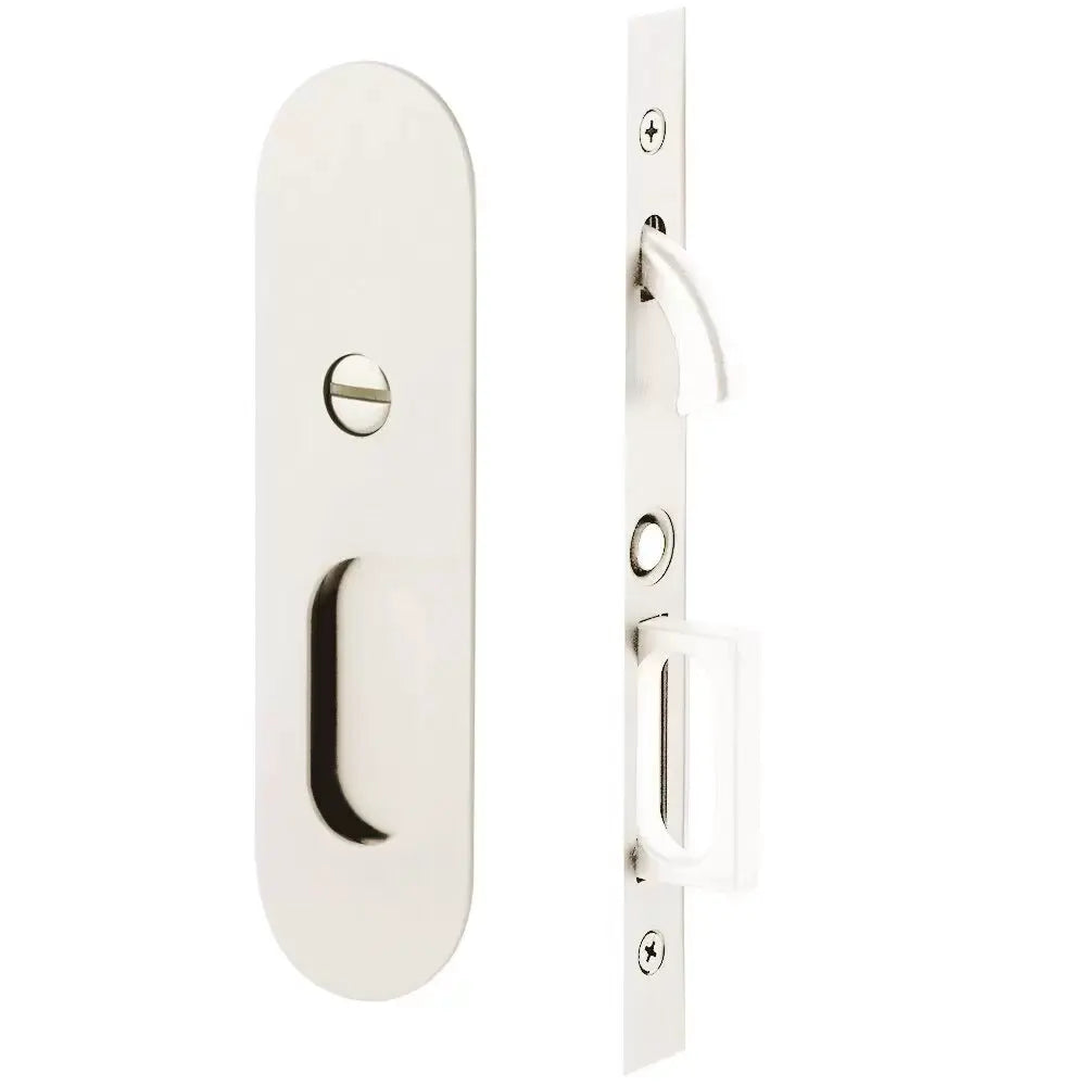 Emtek Narrow Modern Oval Pocket Door Mortise Hardware by Emtek