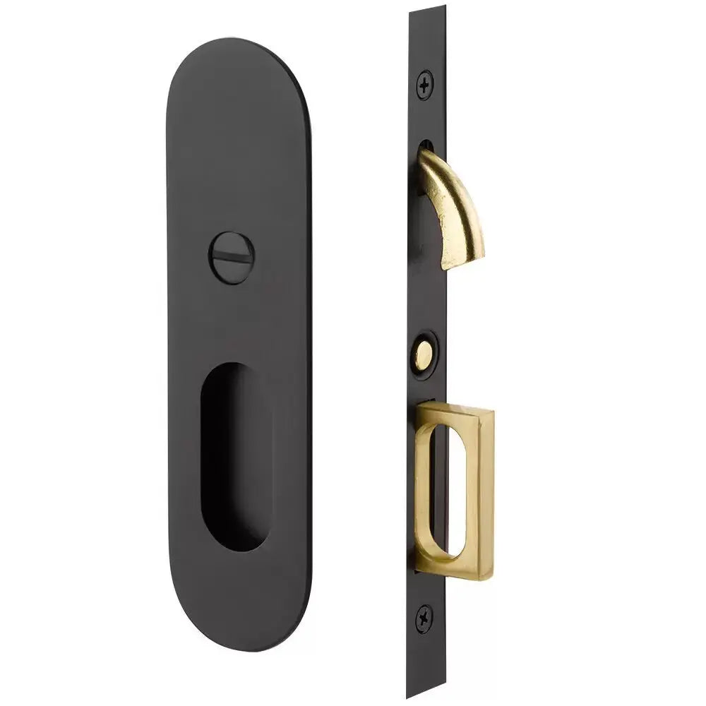 Emtek Narrow Modern Oval Pocket Door Mortise Hardware by Emtek