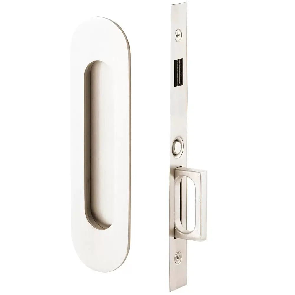 Emtek Narrow Modern Oval Pocket Door Mortise Hardware by Emtek
