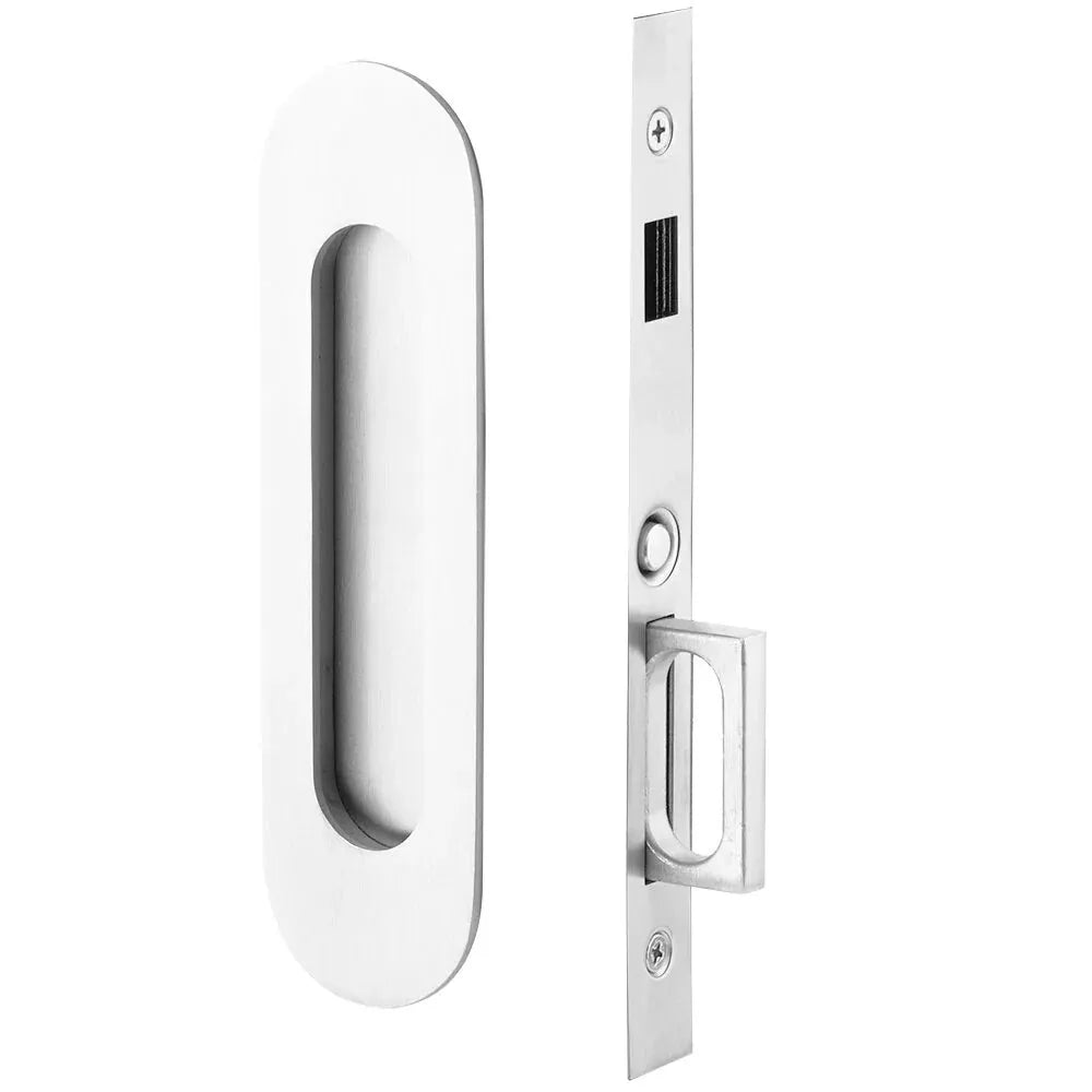 polished chrome pocket door