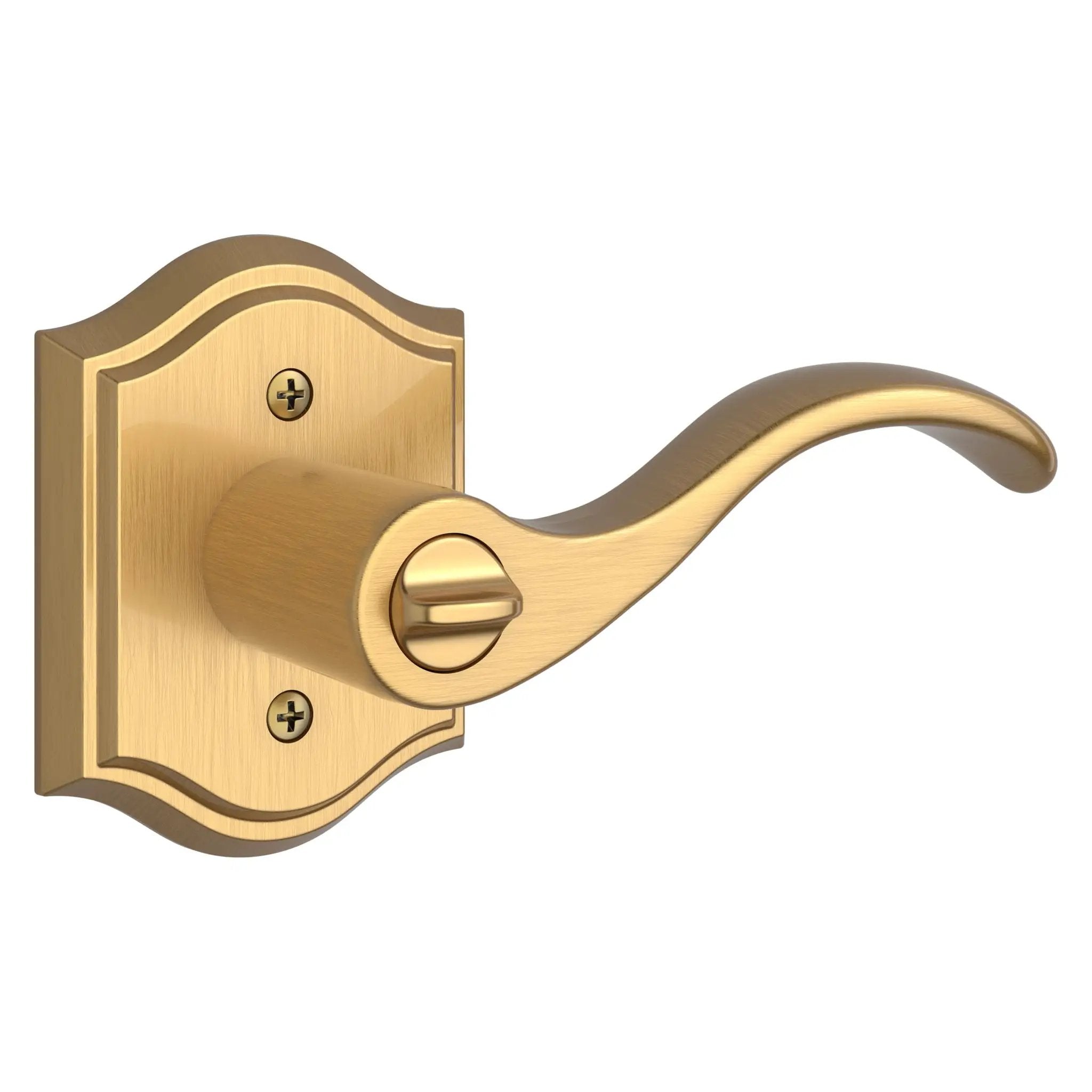 satin brass door lever