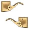 satin brass door lever