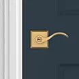 satin brass door lever