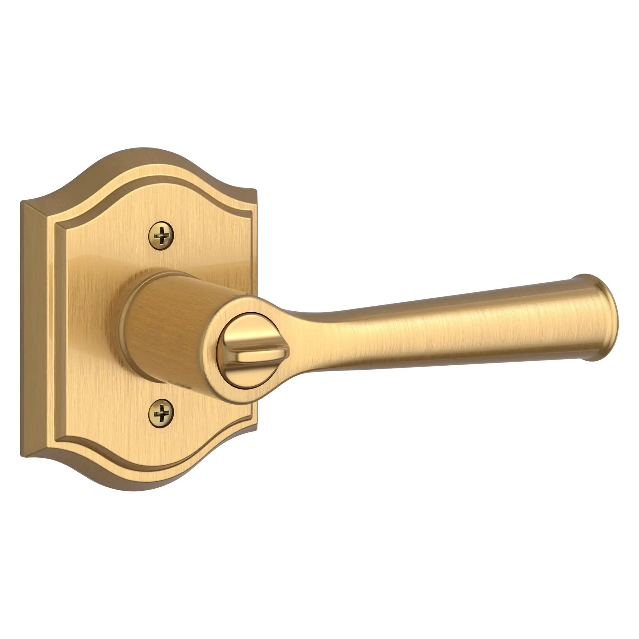 satin brass door lever