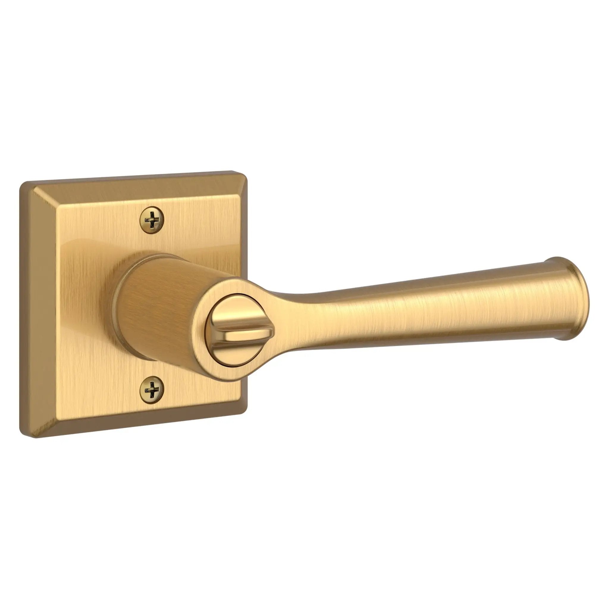 satin brass door lever