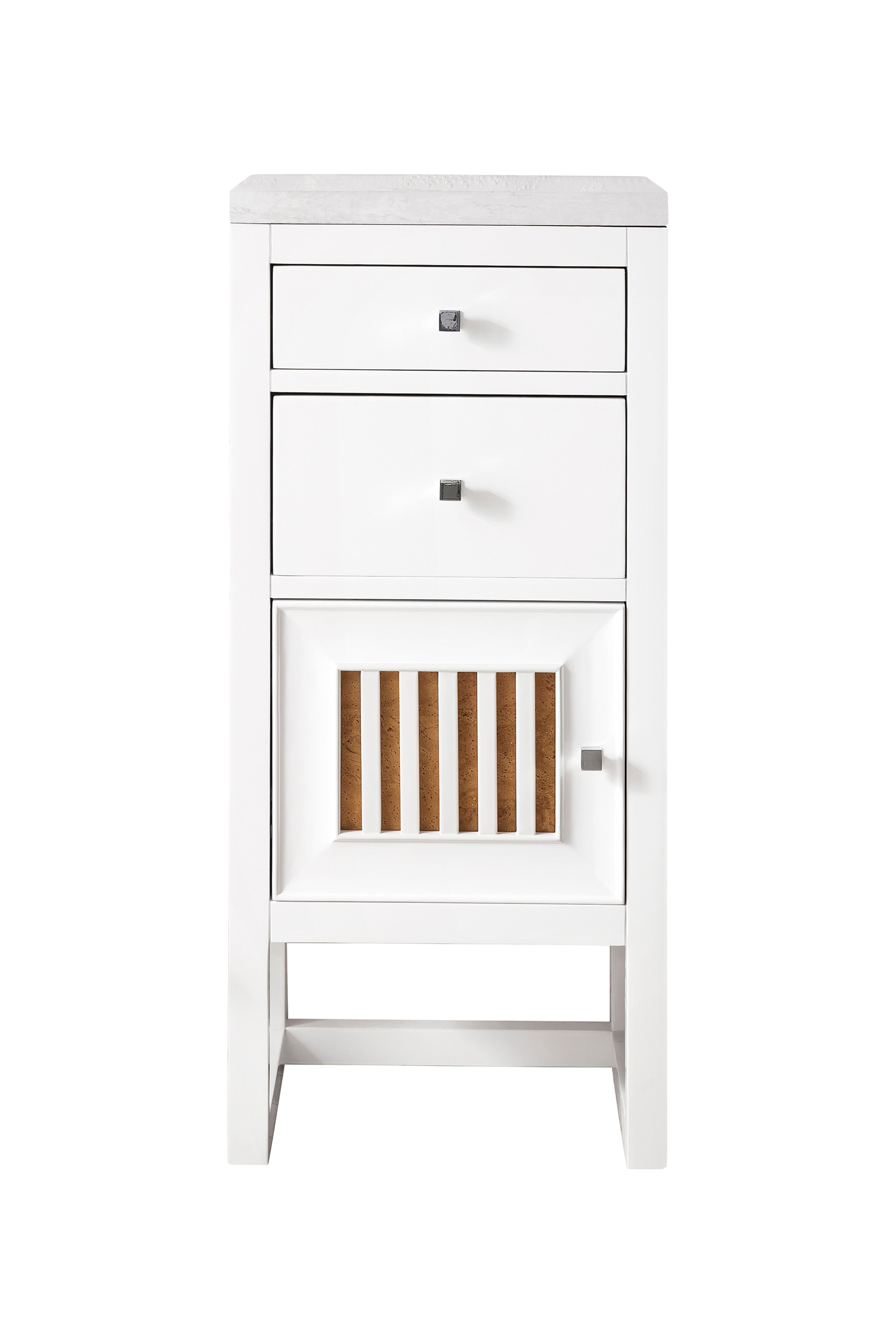 James Martin Vanities Athens 15" Base Cabinet with Drawers and Left Door - Glossy White