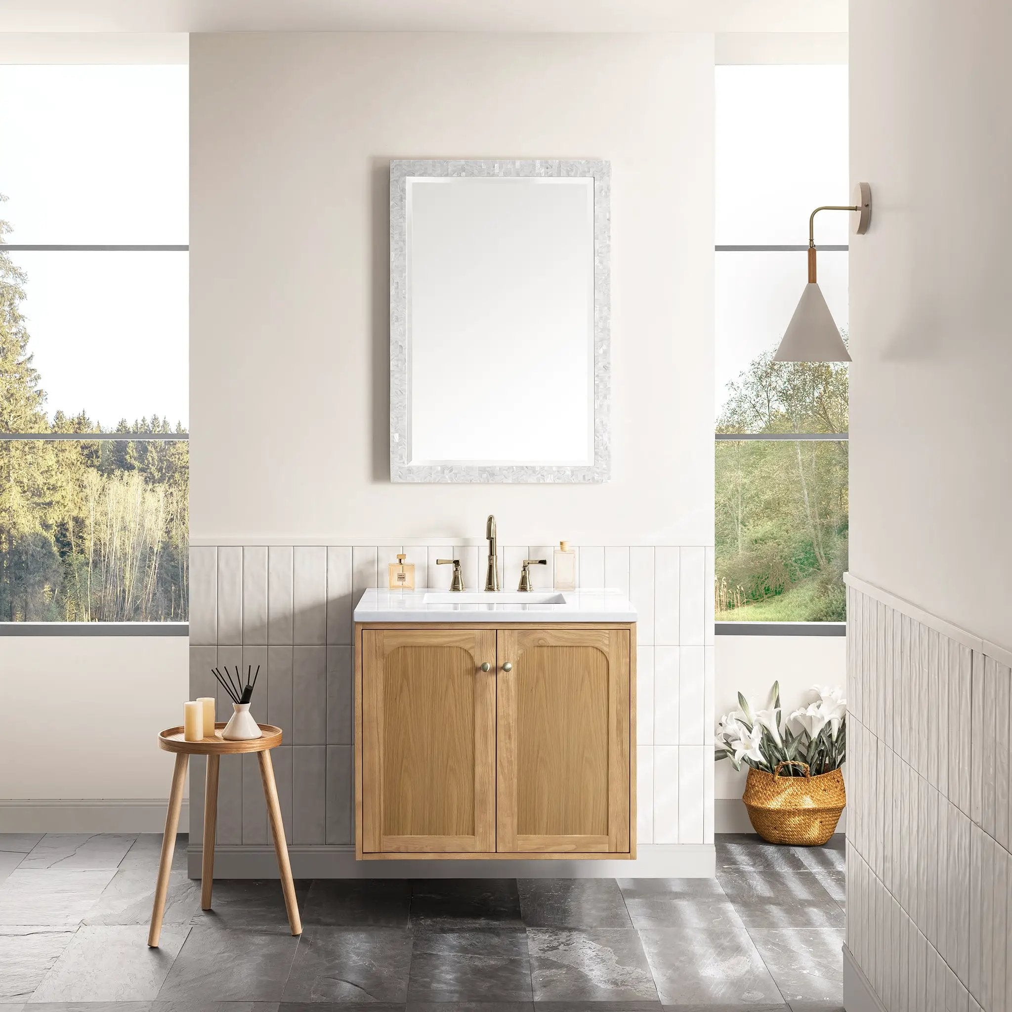 light natural oak vanity