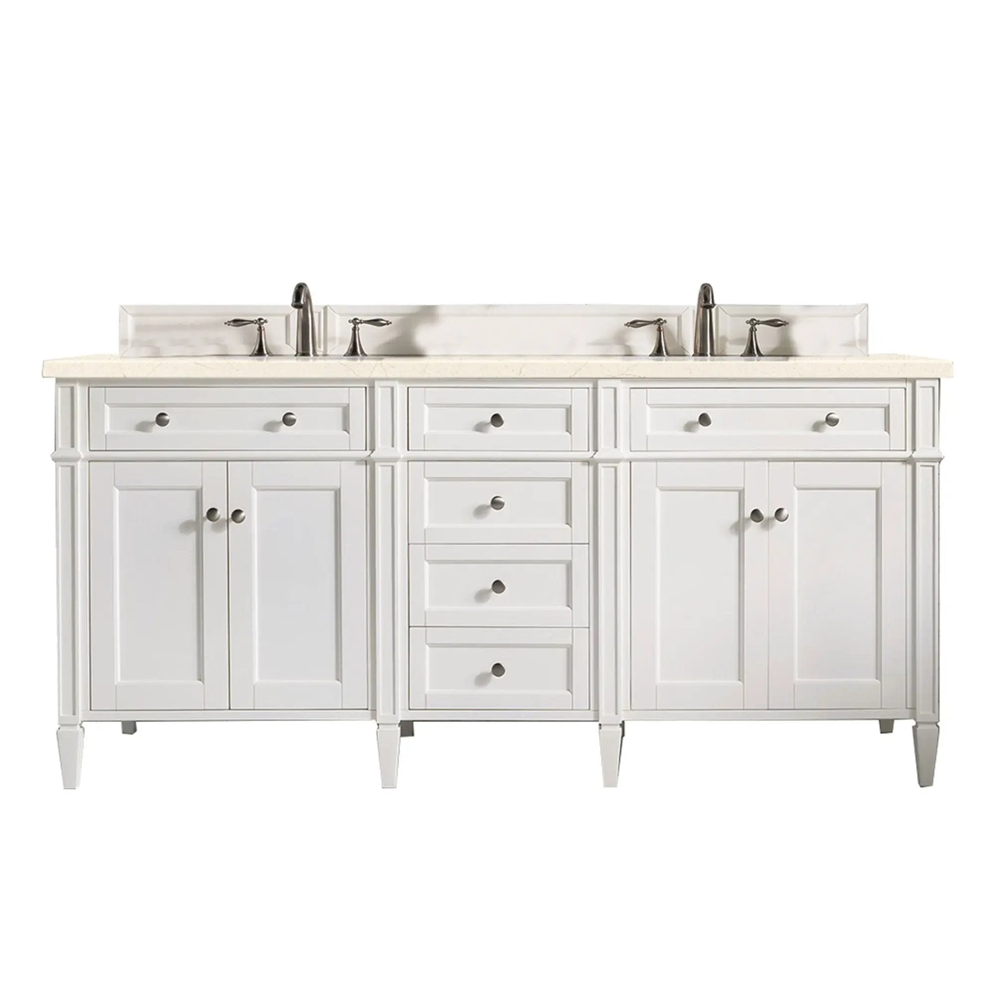 James Martin Brittany 72" Double Vanity Set - Bright White by James Martin Vanities