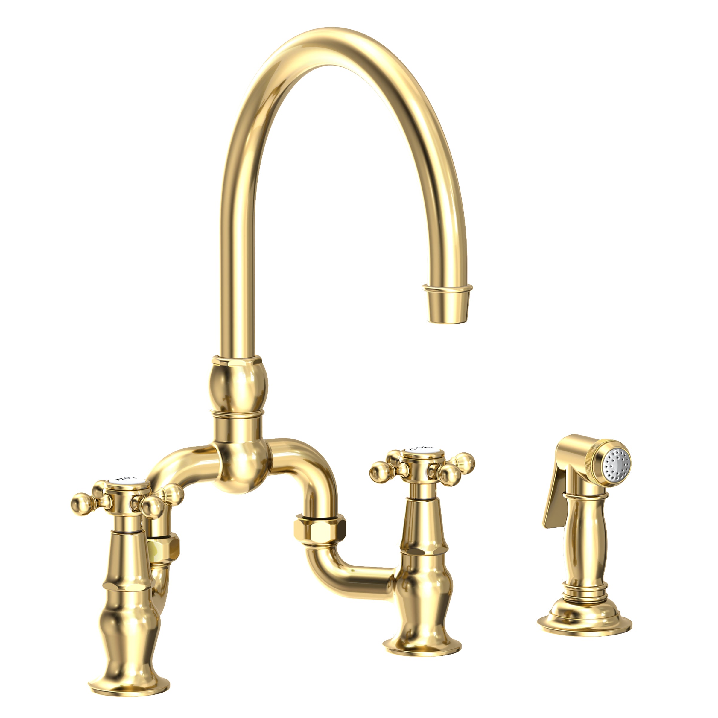 Newport Brass Chesterfield Kitchen Bridge Faucet with Side Spray