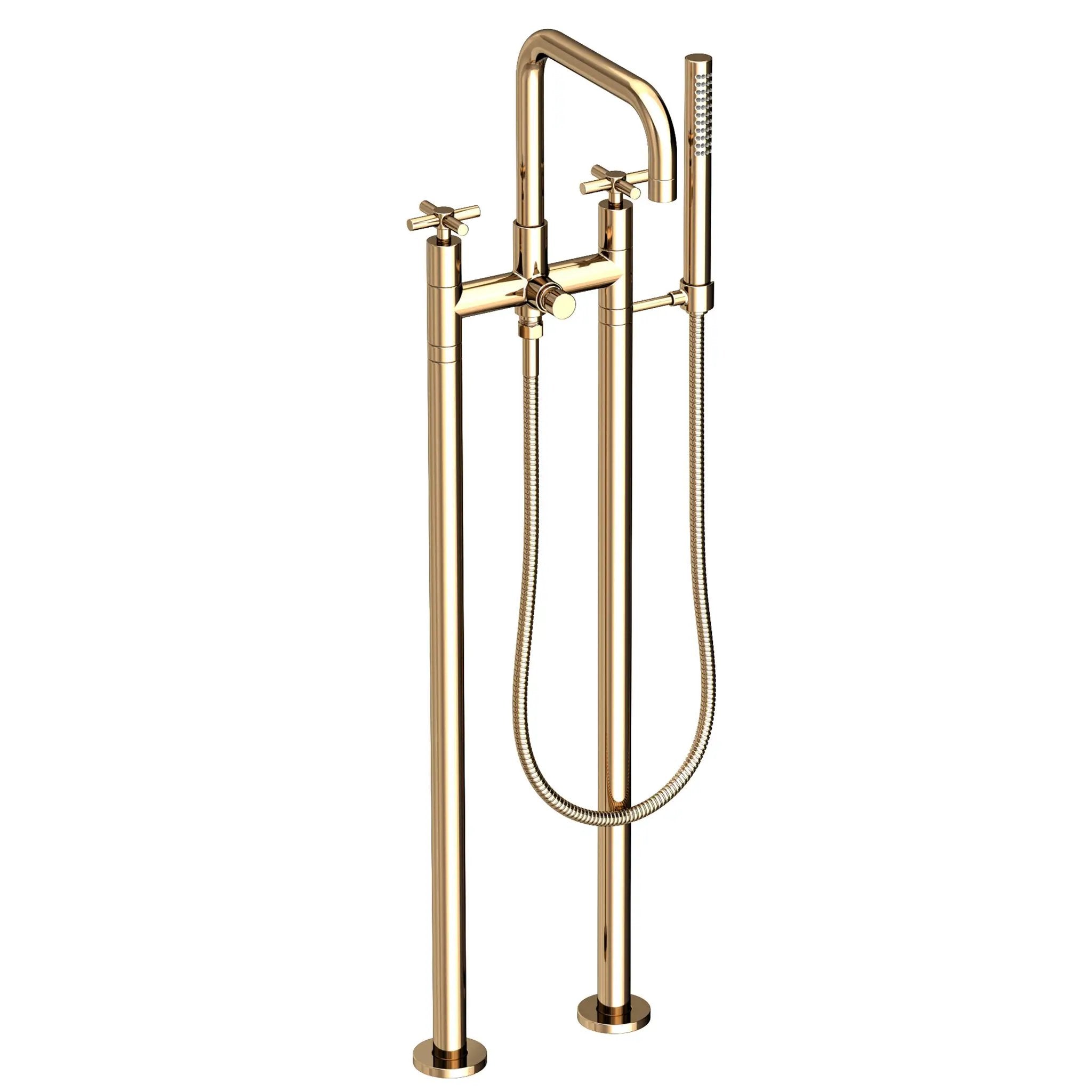 Newport Brass East Square Exposed Tub & Hand Shower Set w/Risers by Newport Brass