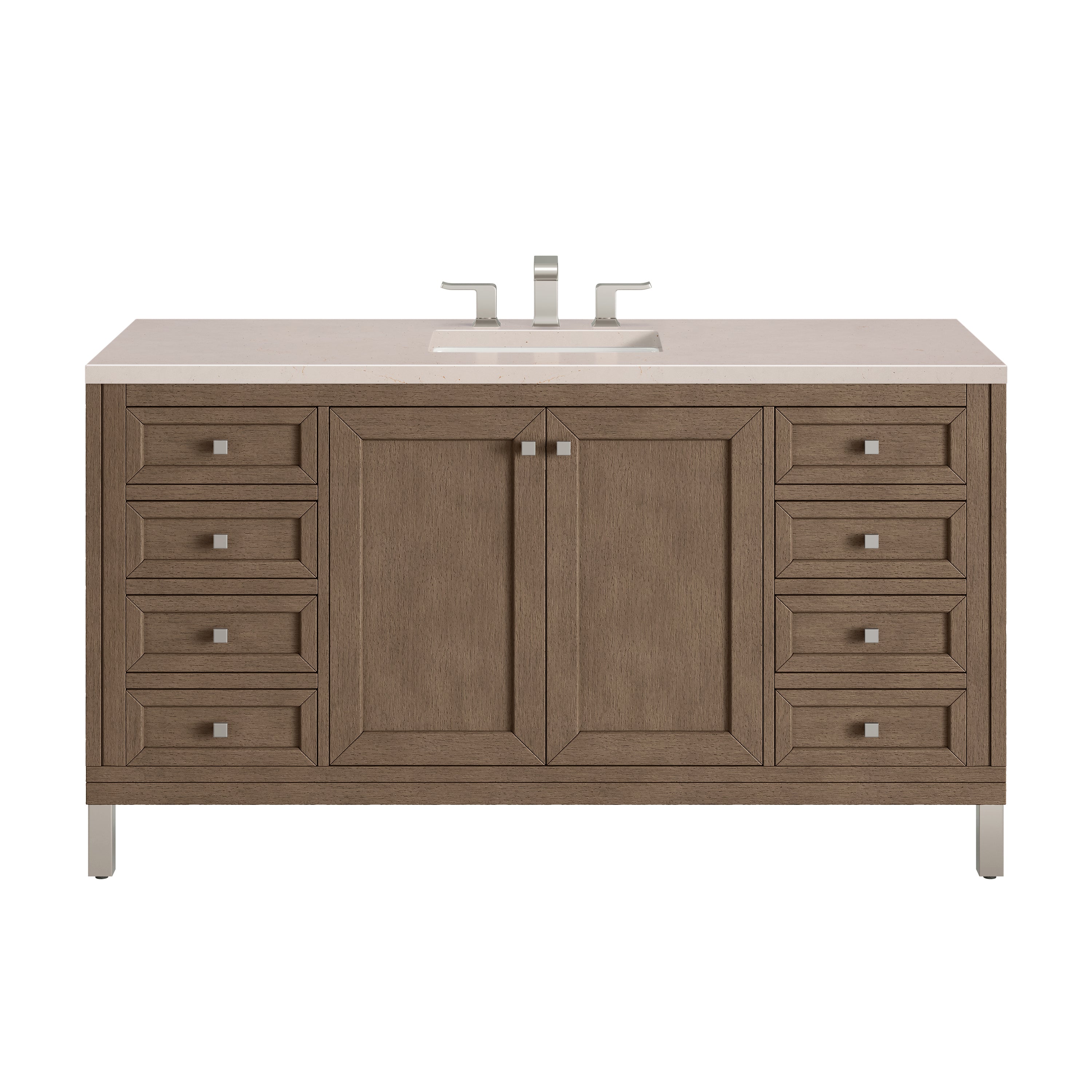 James Martin Vanities Chicago 60" Single Vanity - Whitewashed Walnut
