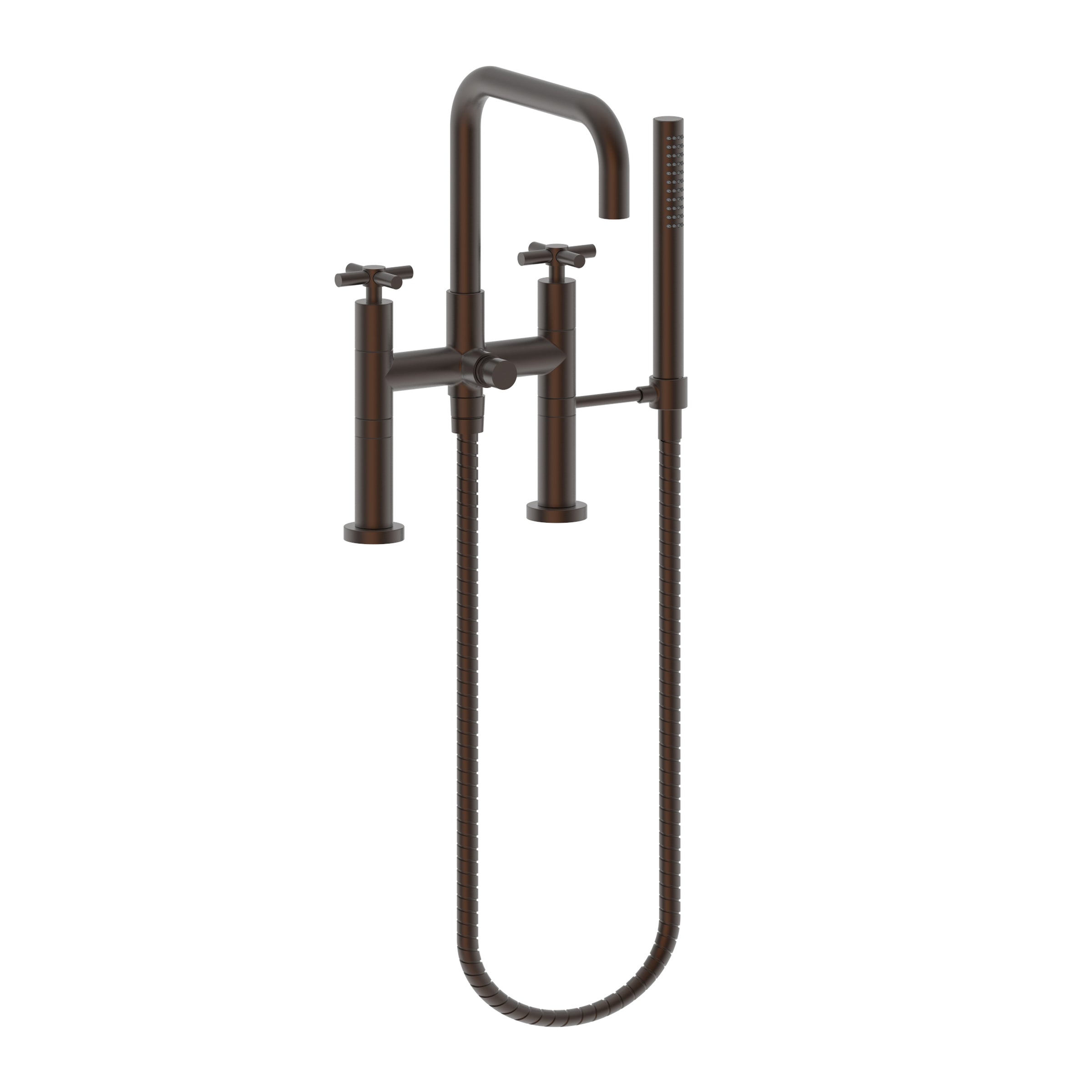 Newport Brass East Square Exposed Tub & Hand Shower Set - Deck Mount