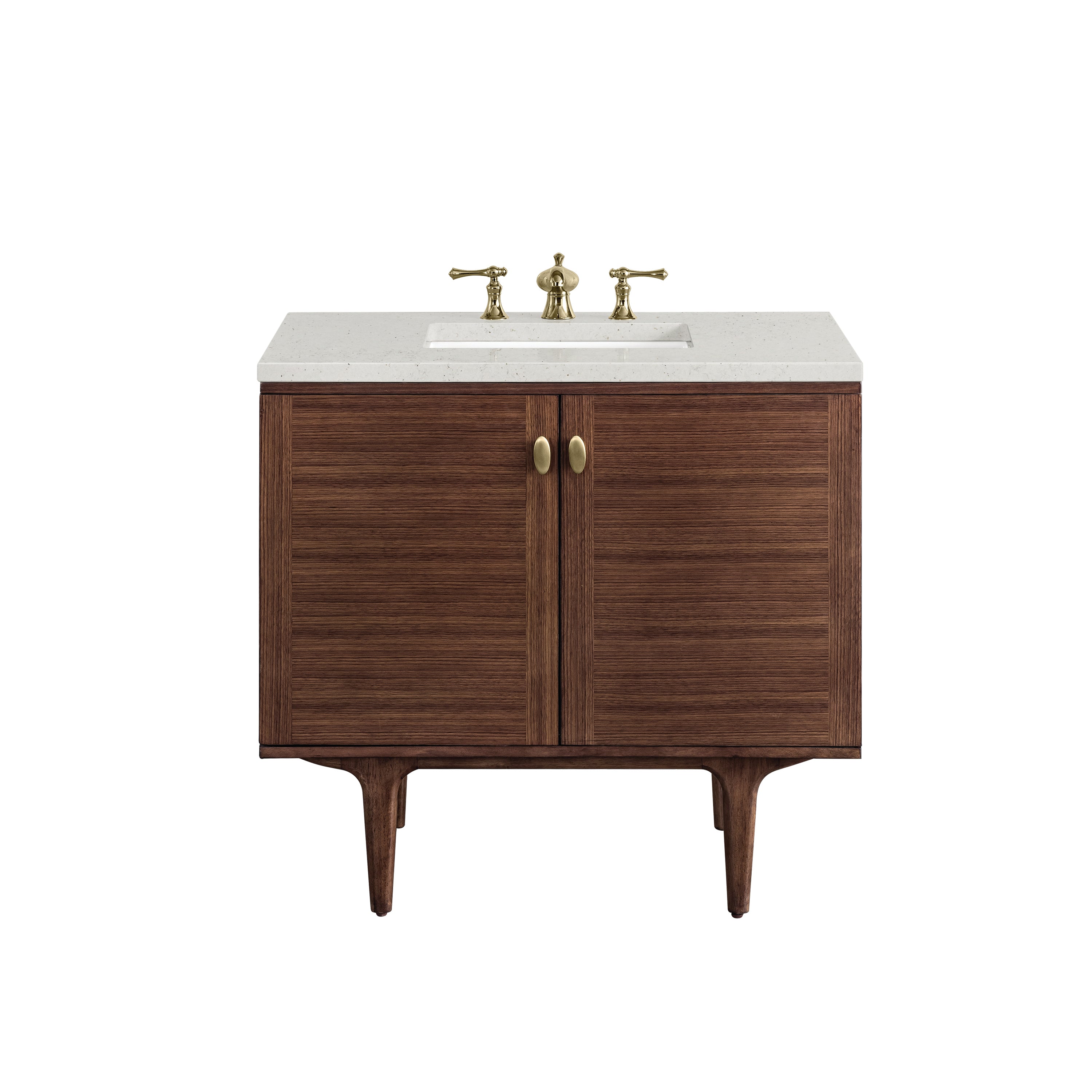 James Martin Vanities Amberly 36" Single Vanity - Mid-Century Walnut