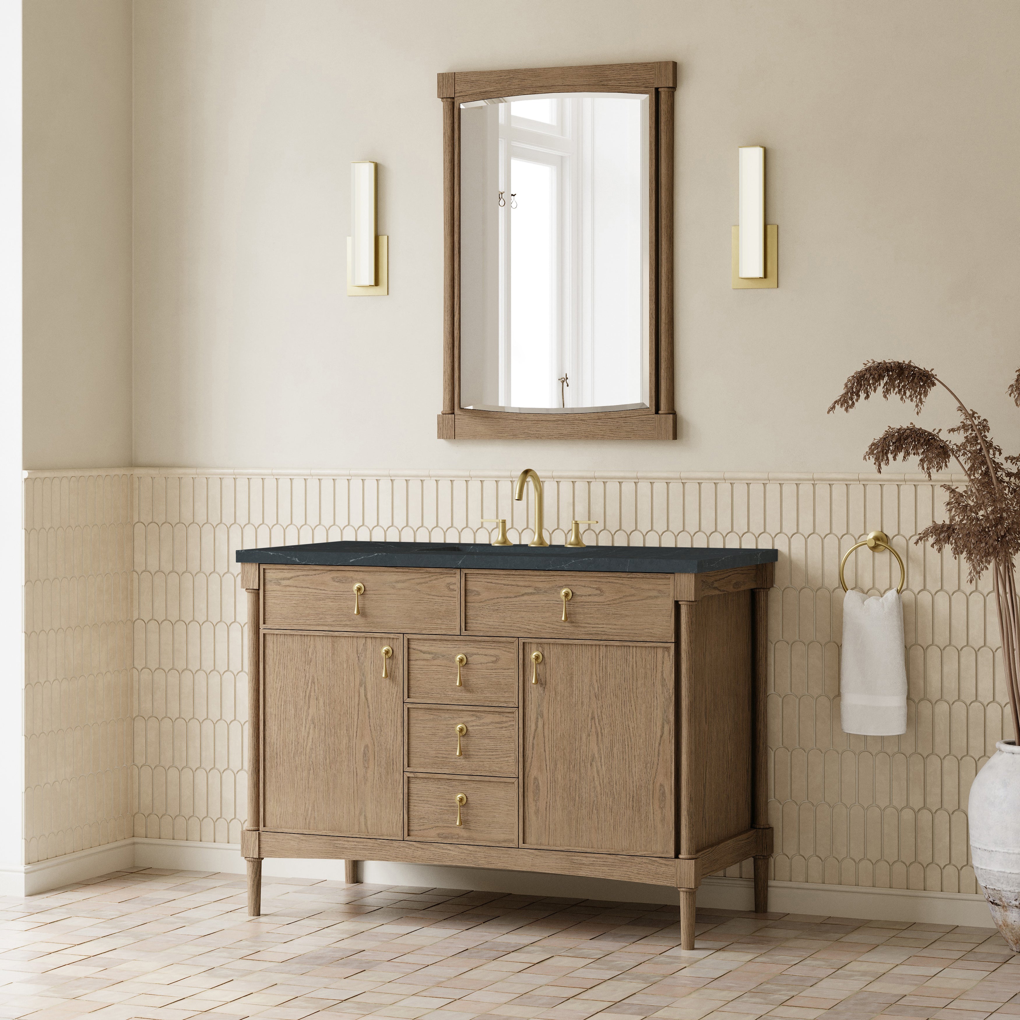 weathered oak vanity