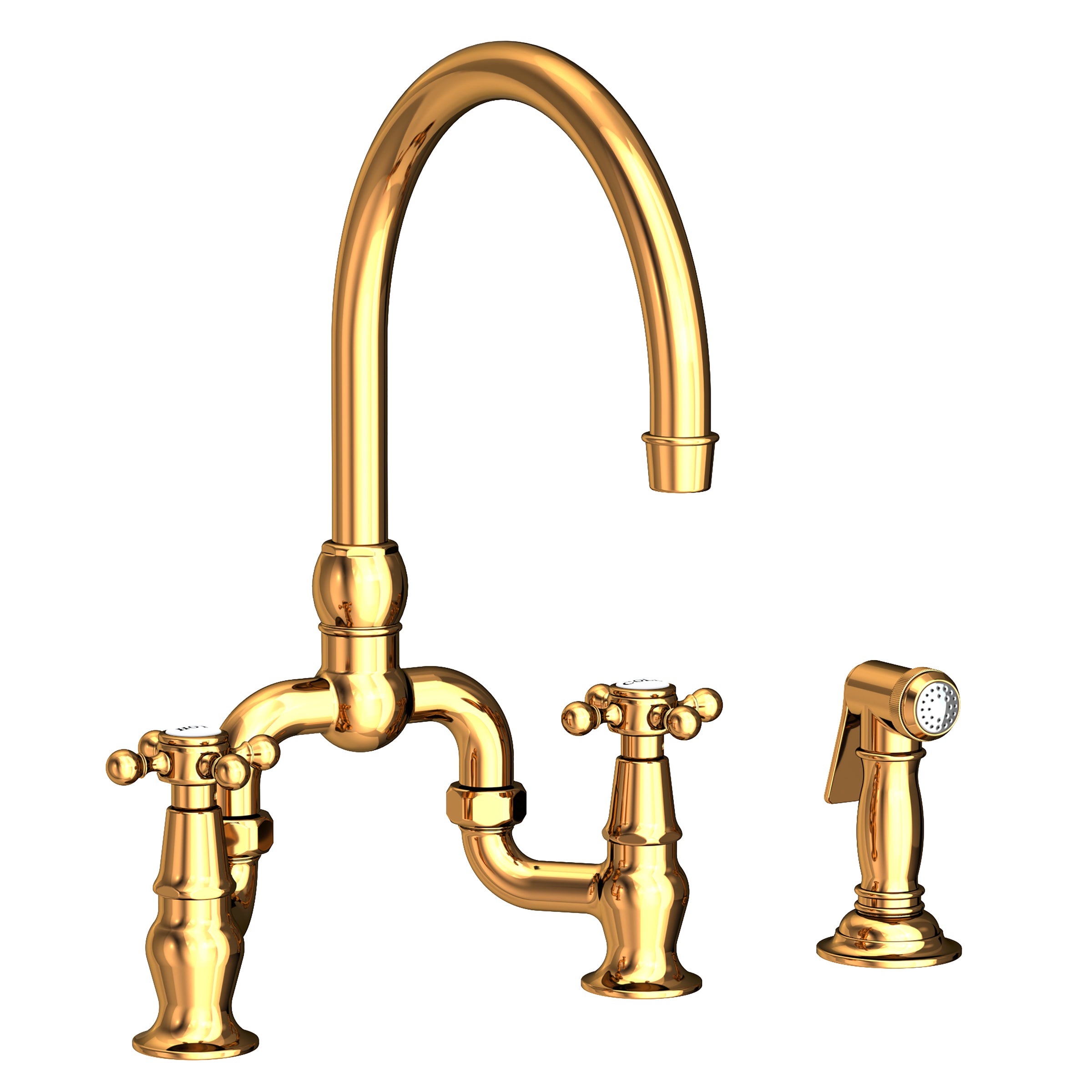 Newport Brass Chesterfield Kitchen Bridge Faucet with Side Spray