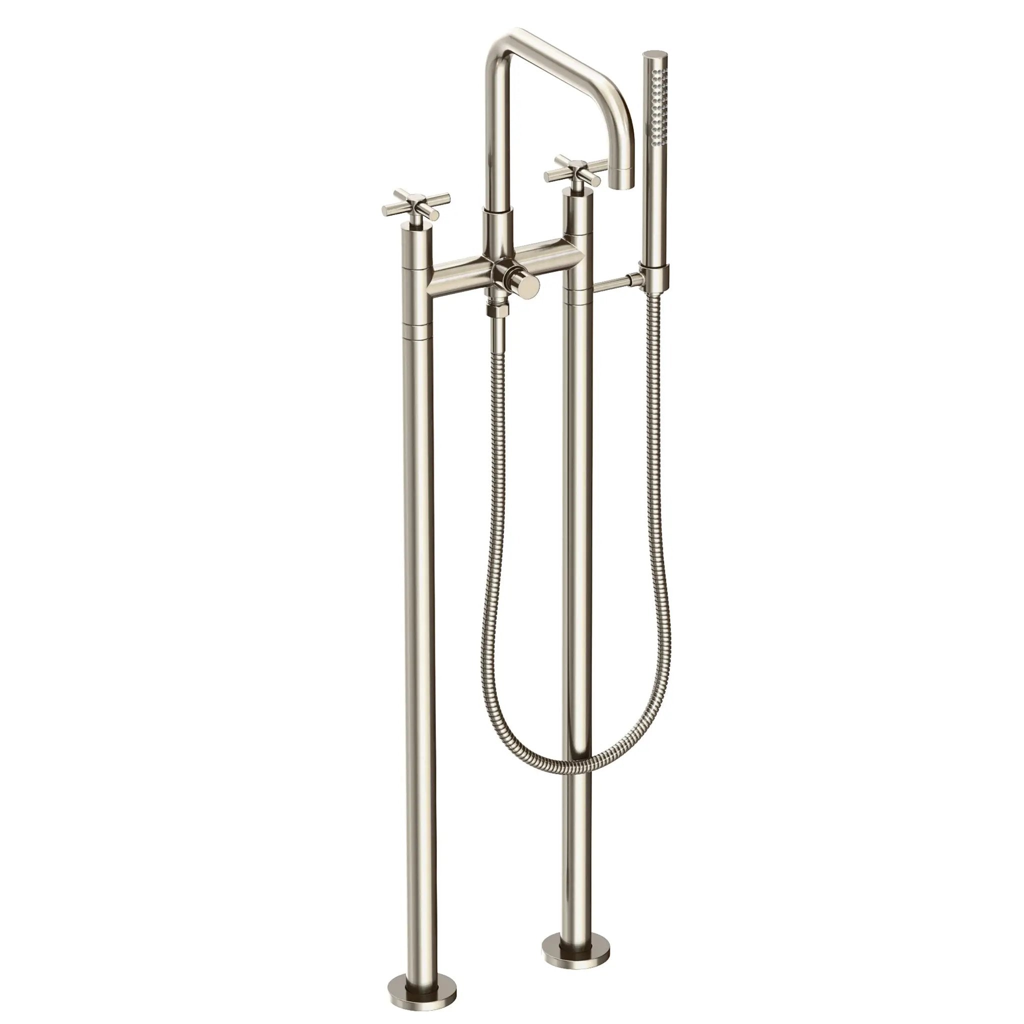 Newport Brass East Square Exposed Tub & Hand Shower Set w/Risers by Newport Brass