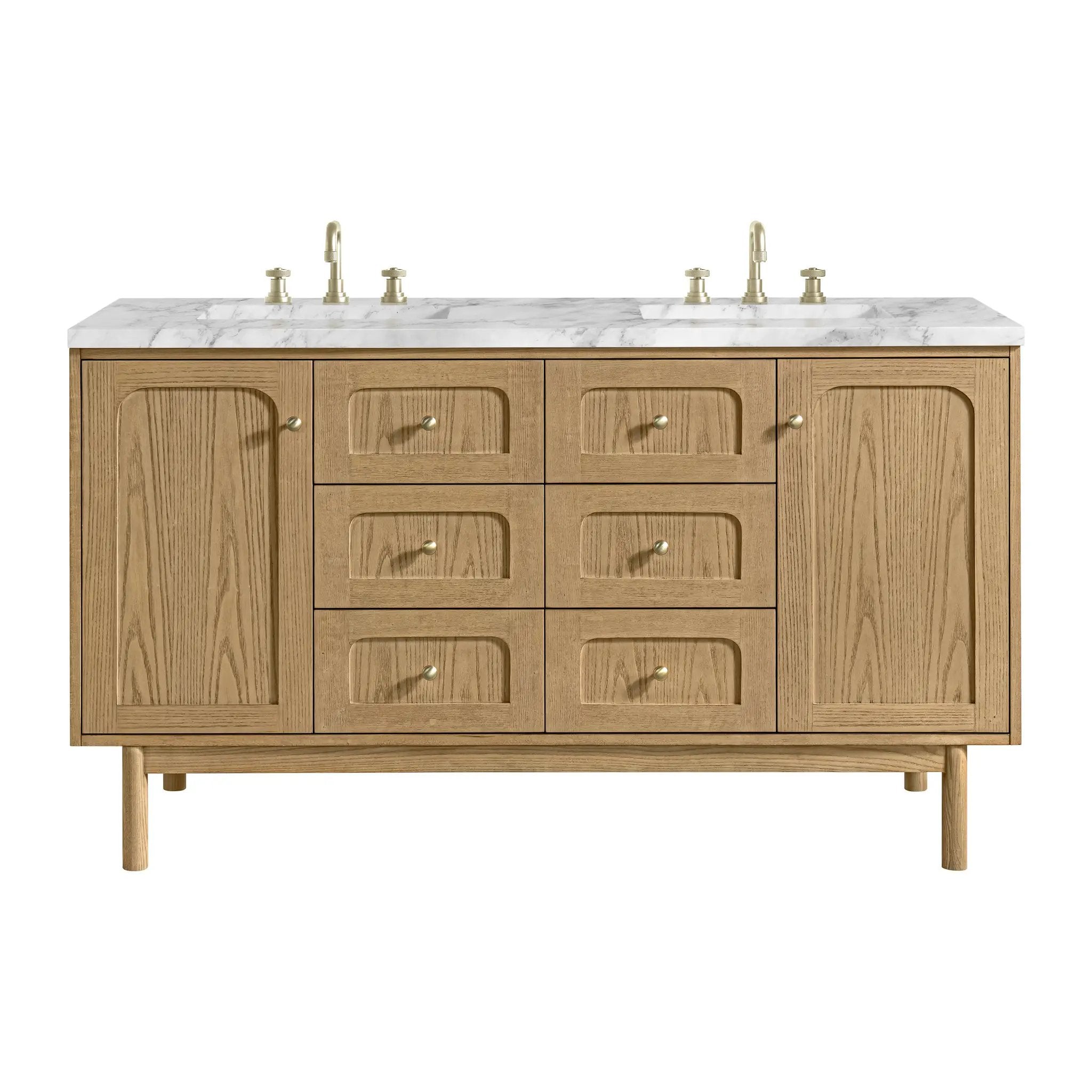 James Martin Laurent 60" Double Vanity Set - Light Natural Oak by James Martin Vanities