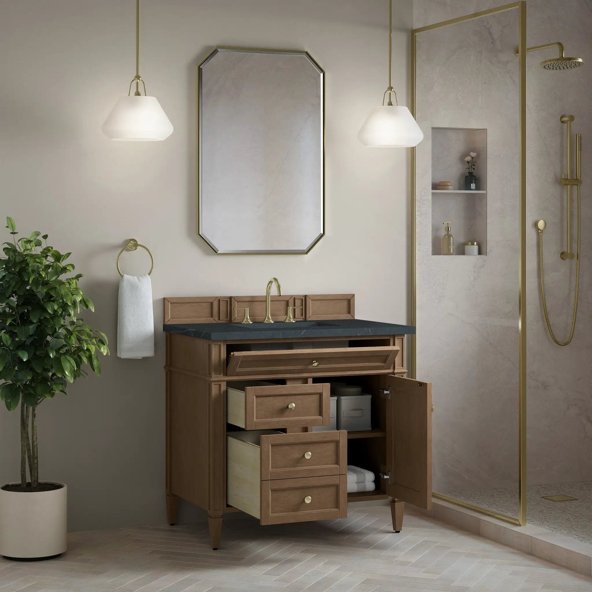 pecan vanity