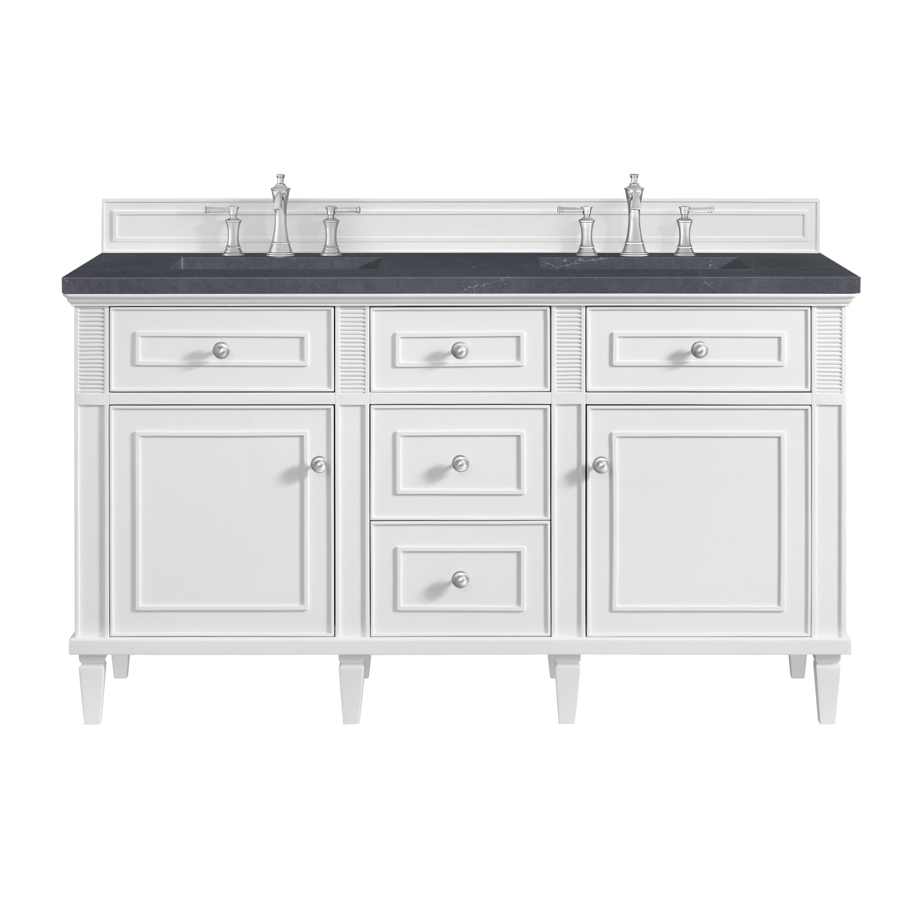 James Martin Vanities Lorelai 60" Double Vanity - Bright White