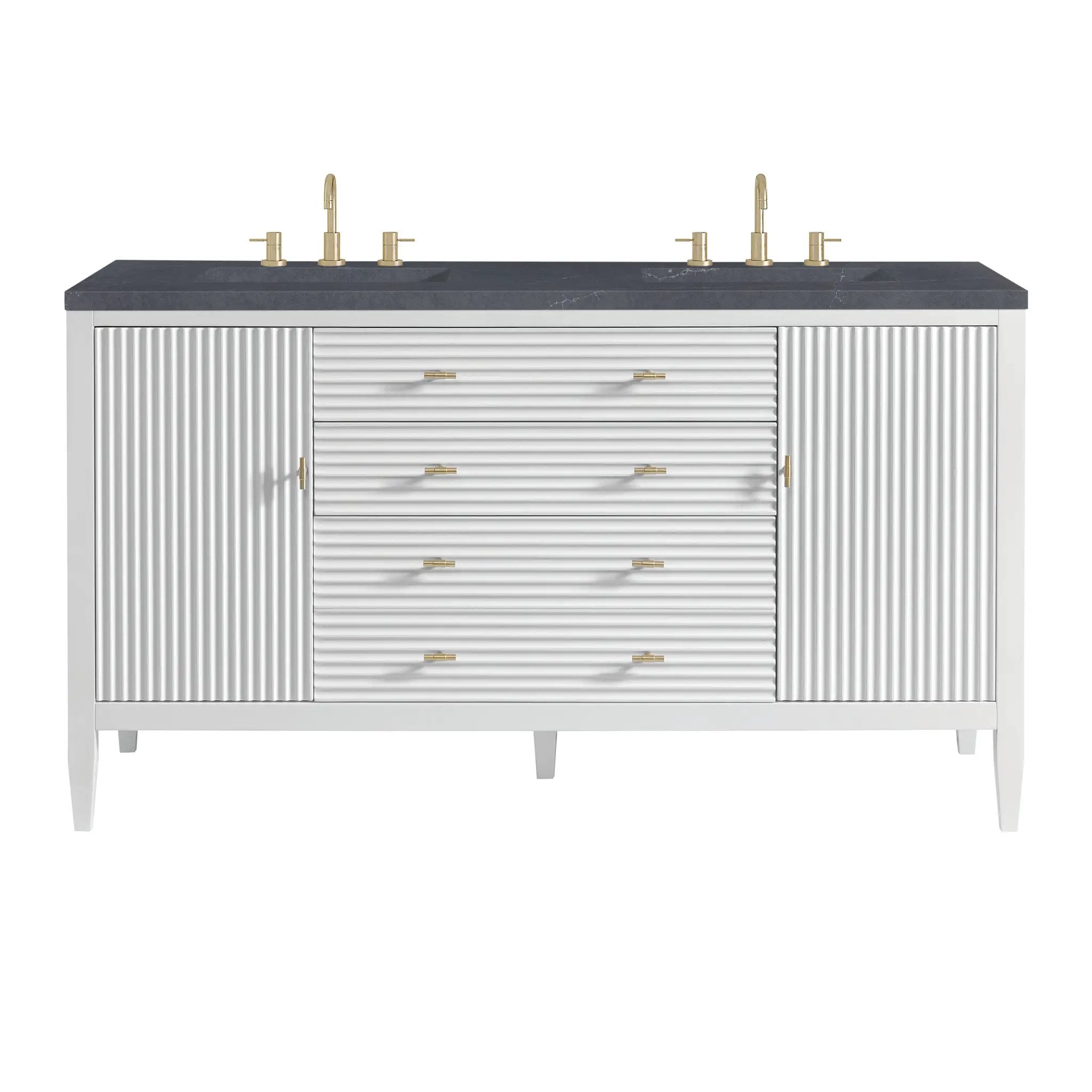 James Martin Myrrin 60" Double Vanity Set - Bright White by James Martin Vanities