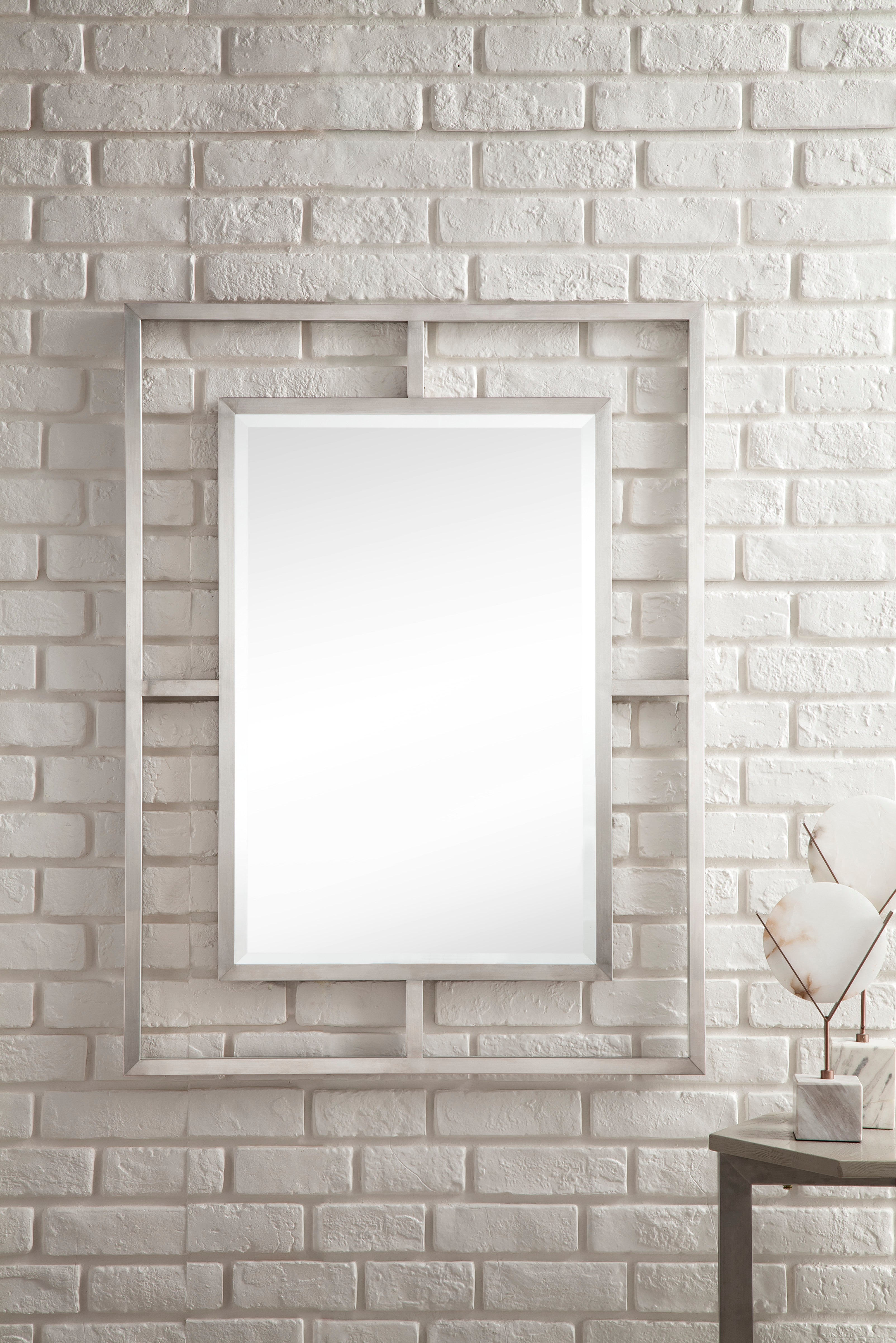 brushed nickel mirror