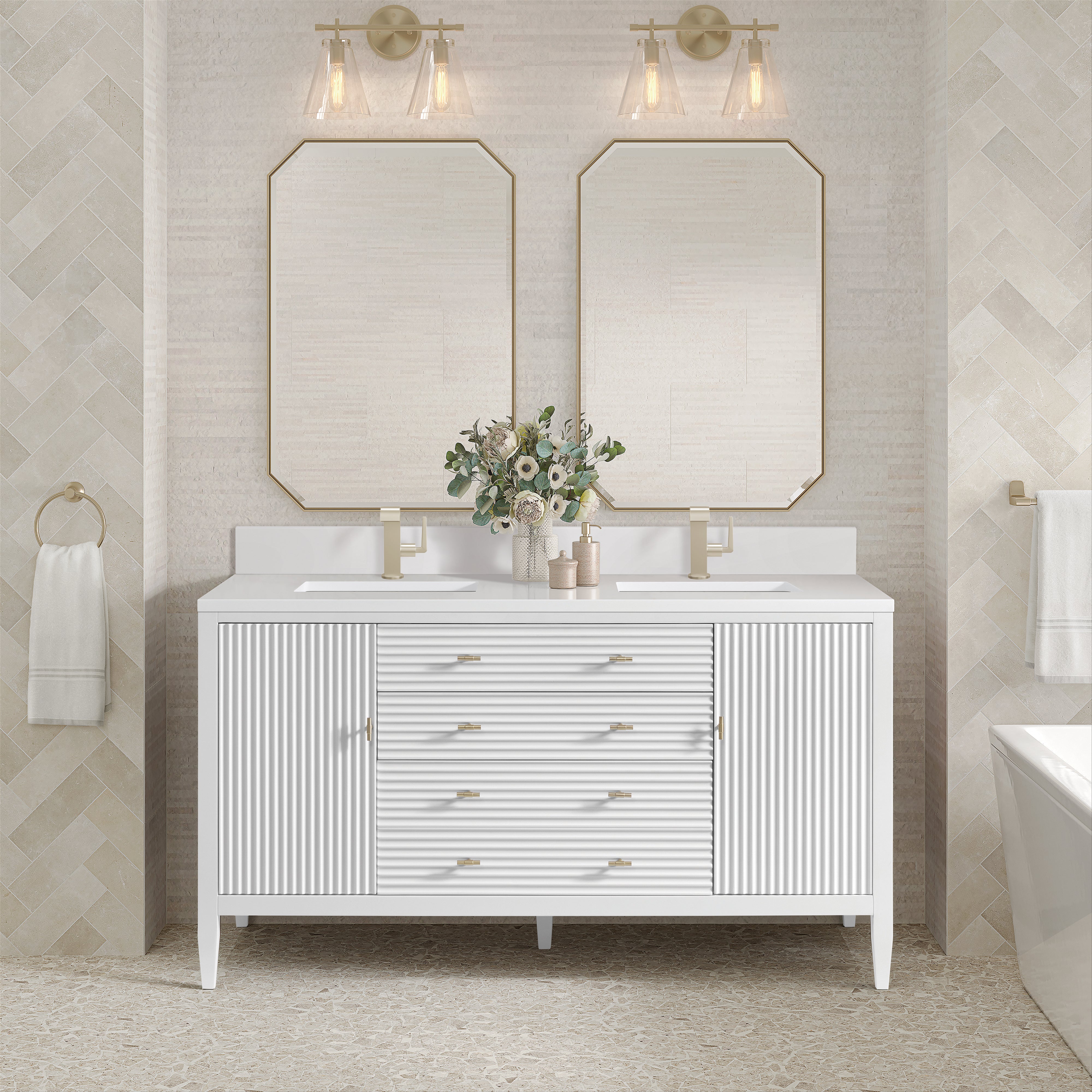 bright white vanity