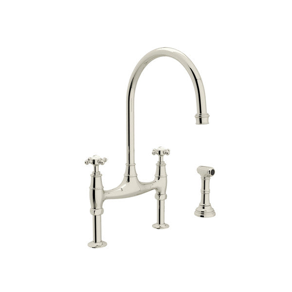 Rohl Georgian Era Bridge Kitchen Faucet with Side Spray