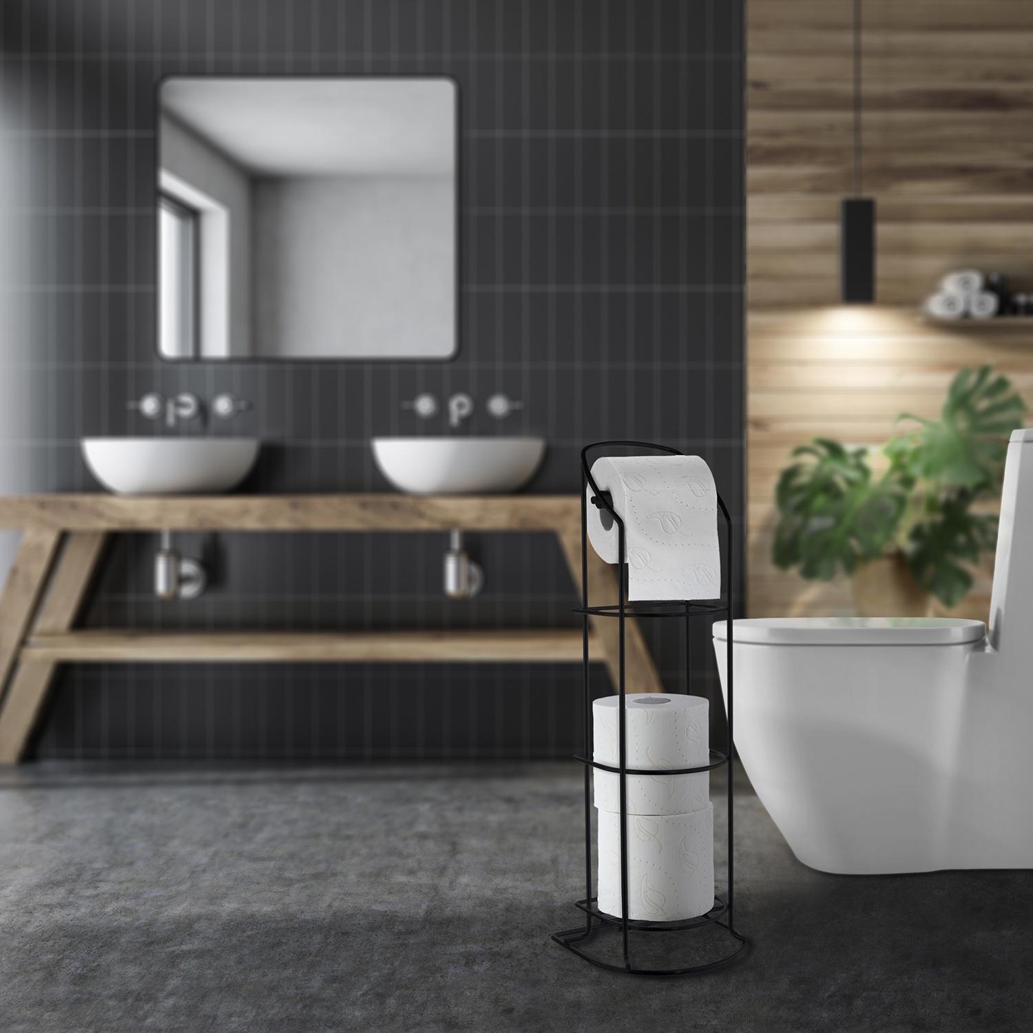 black toilet roll holder