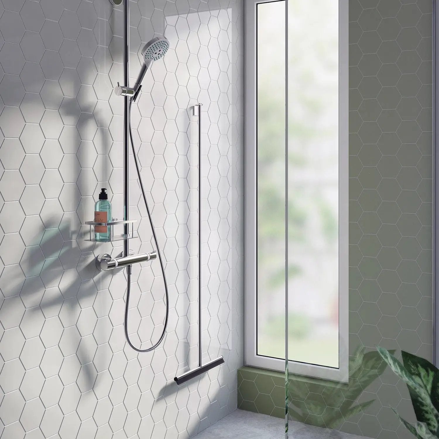 chromed shower basket