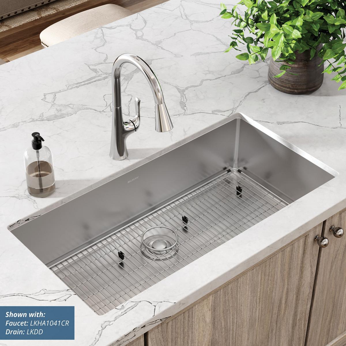 polished satin single bowl undermount sink kit