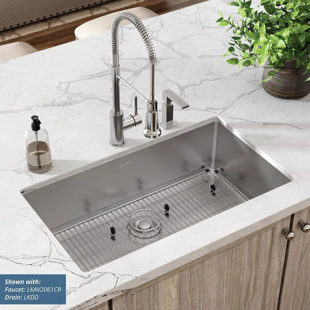 polished satin single bowl dual mount sink kit