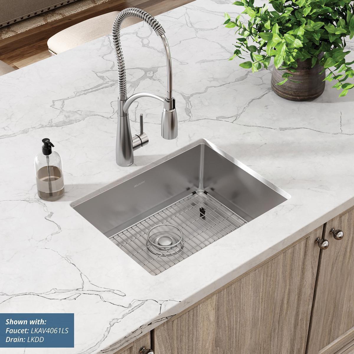 polished satin single bowl undermount sink kit