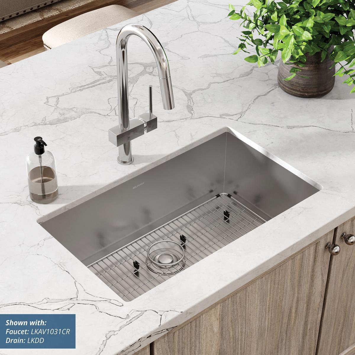 polished satin single bowl undermount sink kit