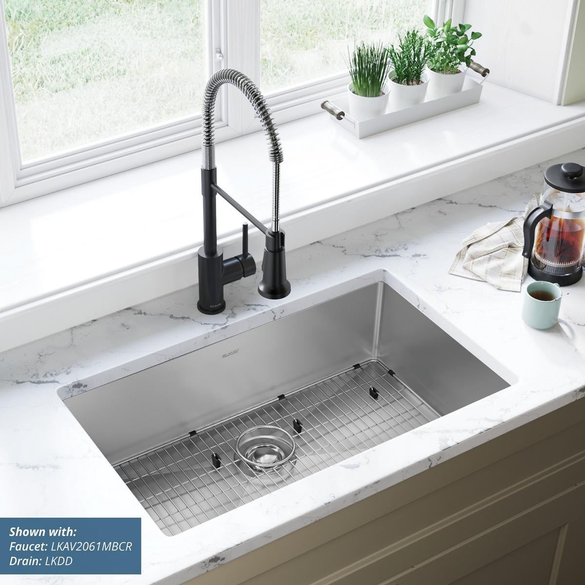 polished satin single bowl undermount sink kit