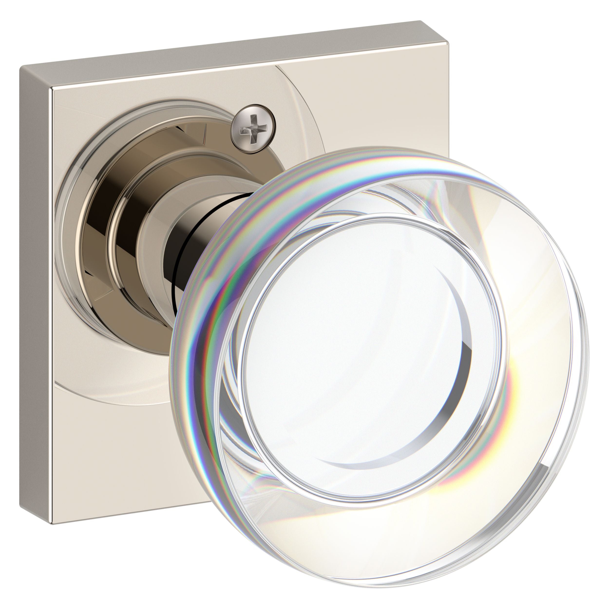 Baldwin Reserve Contemporary Crystal Knob and Square Rose