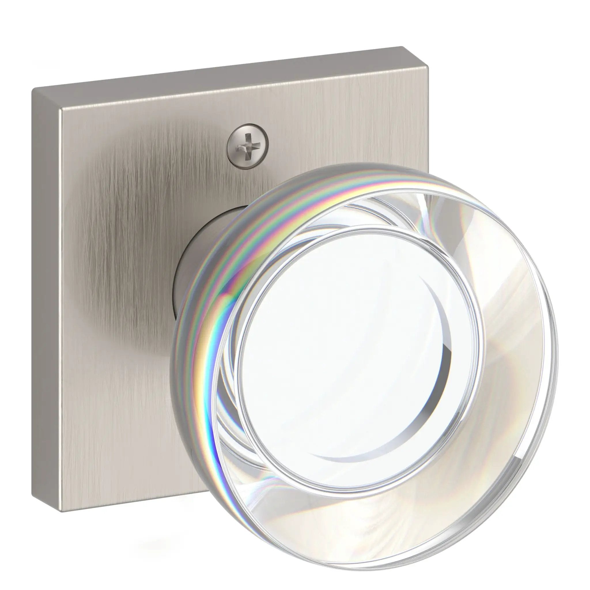 Baldwin Reserve Contemporary Crystal Knob and Square Rose by Baldwin