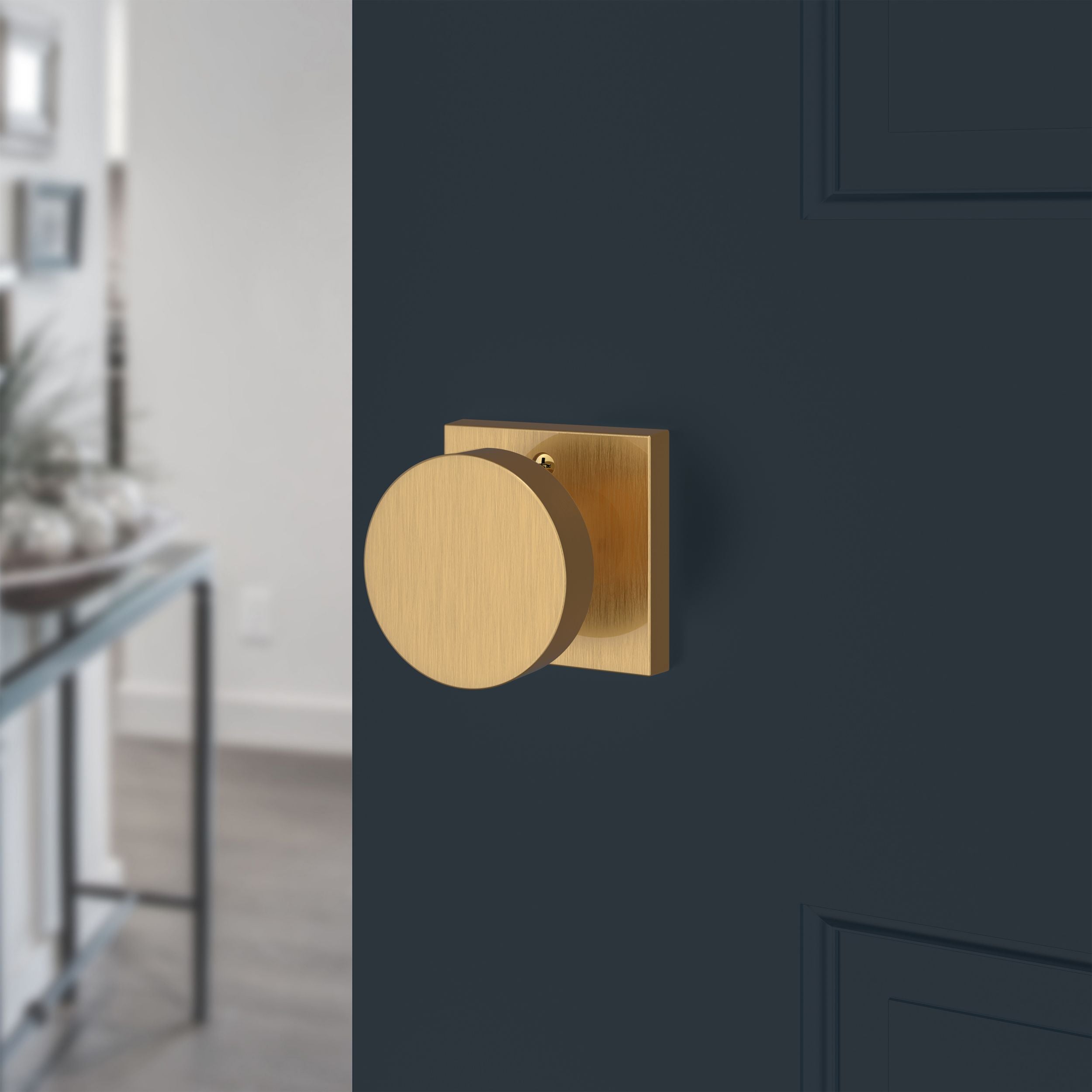 satin brass door knob