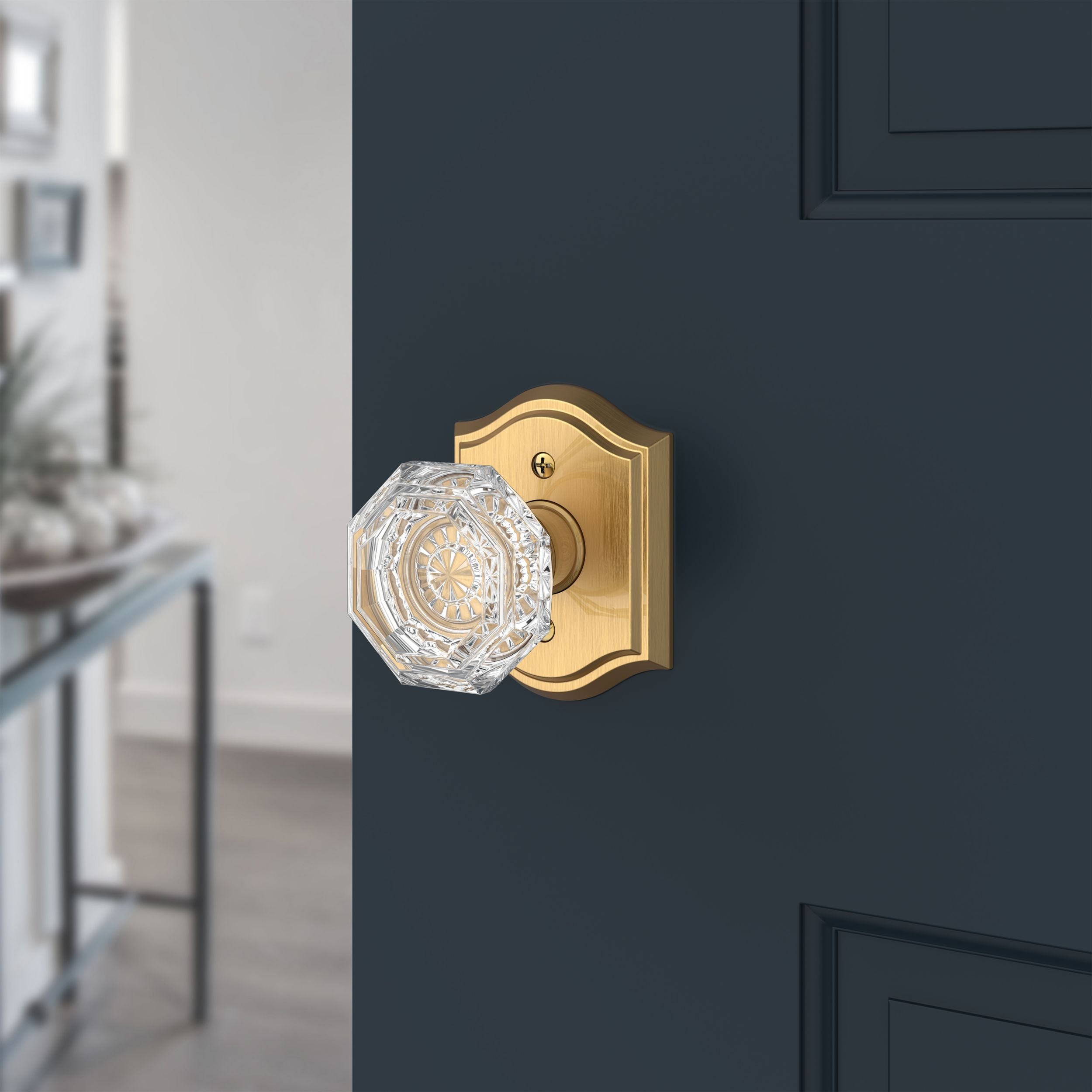 satin brass door knob
