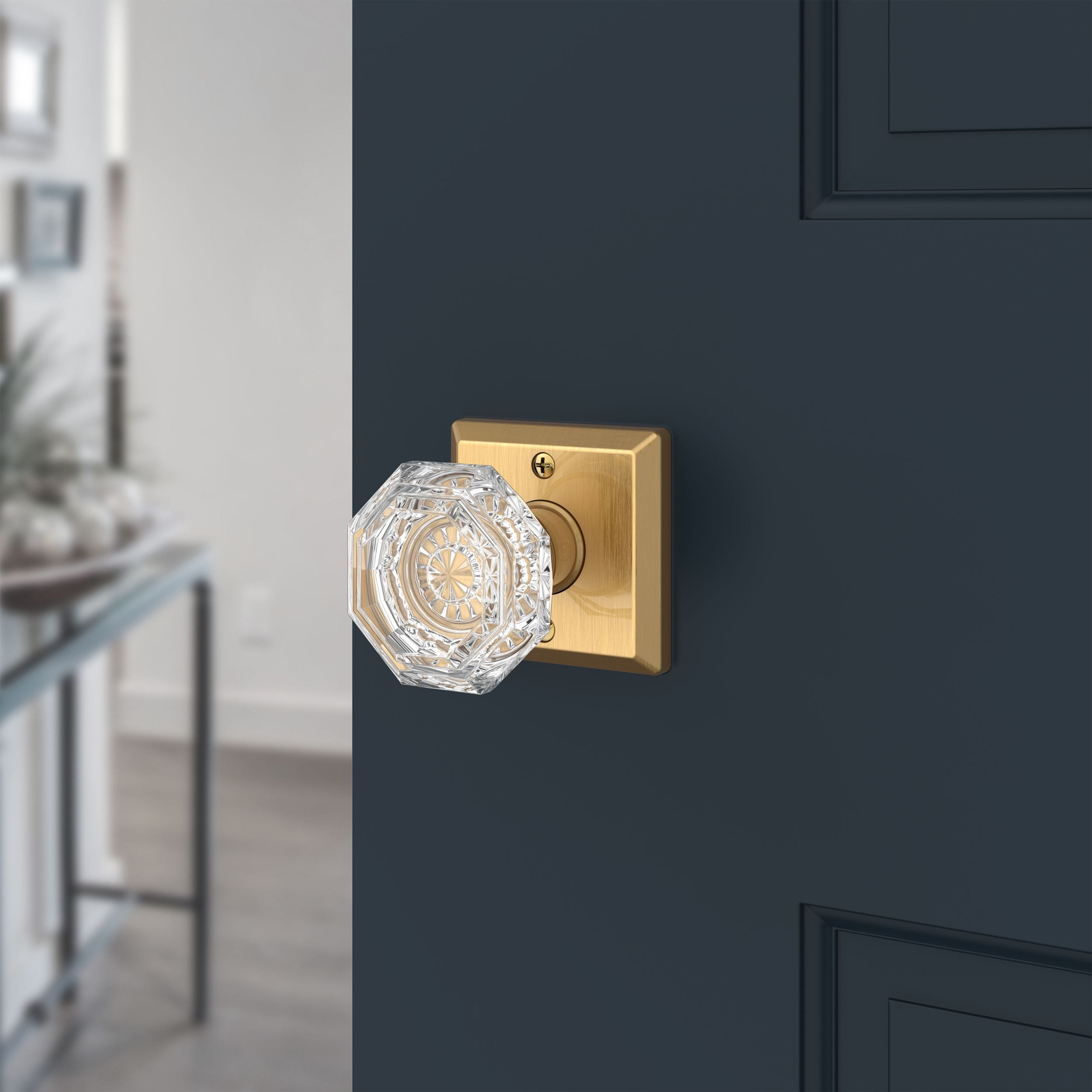 satin brass door knob