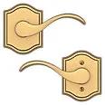 satin brass door lever