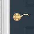 satin brass door lever