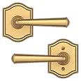 satin brass door lever